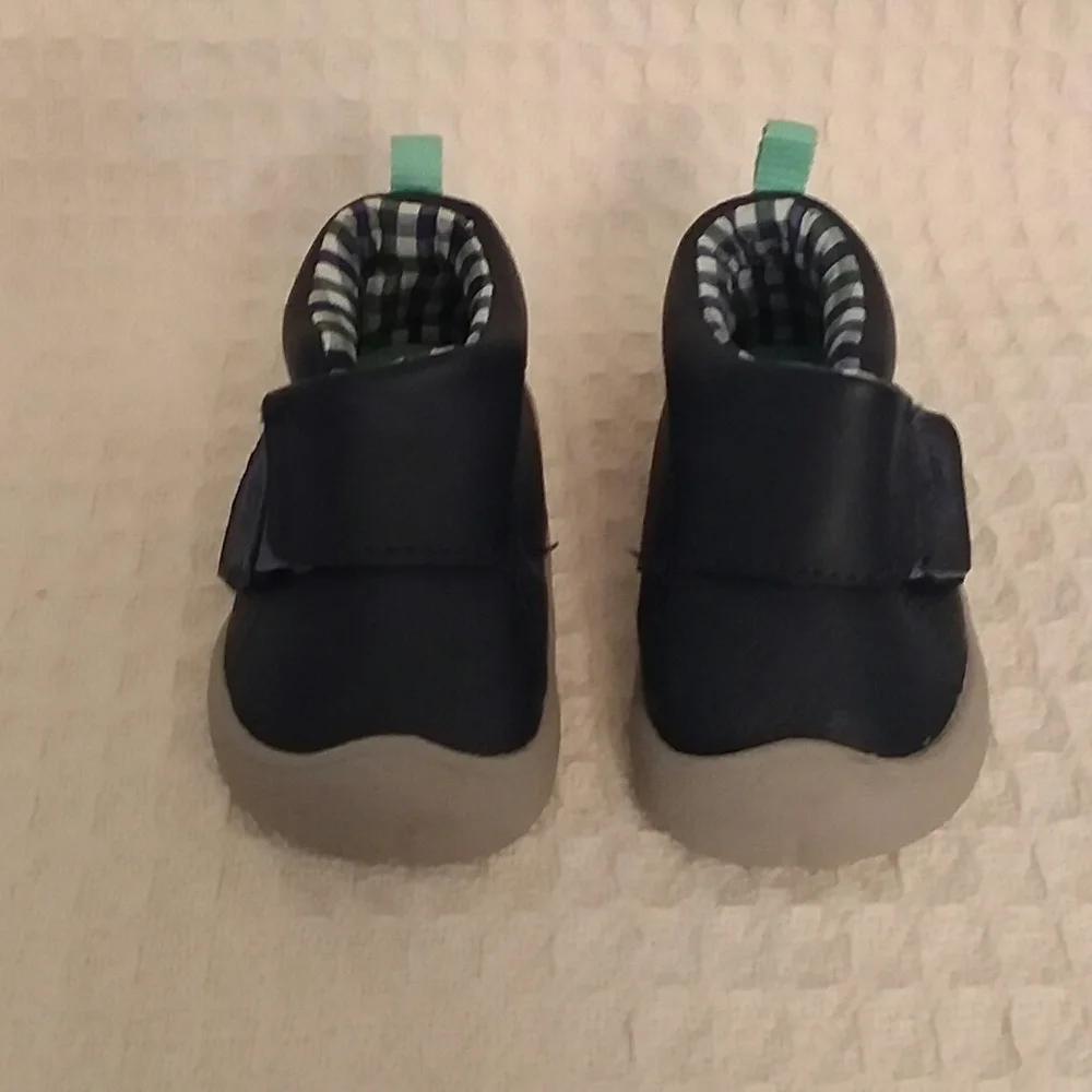 Boys Blue Leather Crawl Shoes